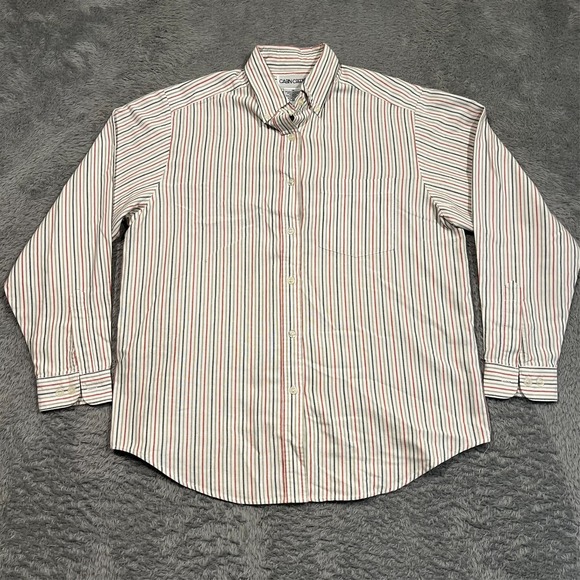 Vintage Cabin Creek Button Down Shirt Women's 12 White Striped Long Sleeve - Picture 1 of 13